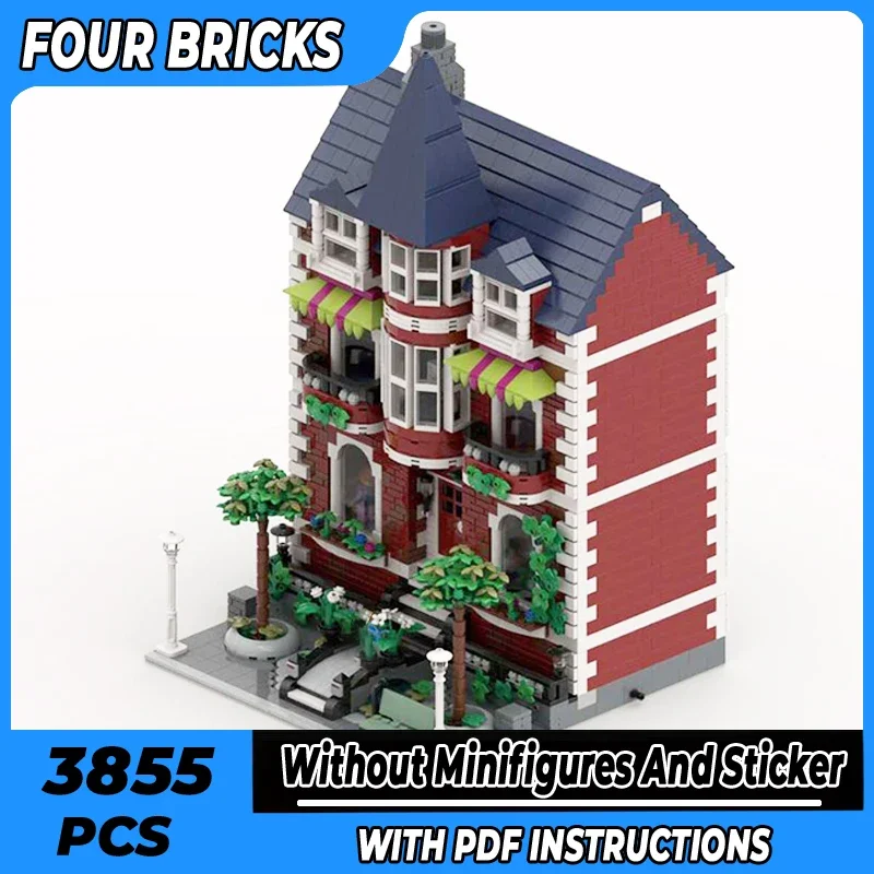 

Moc Building Bricks Street View Model A Beautiful French Villa Technology Modular Blocks Gifts Toys For Children DIY Assembly