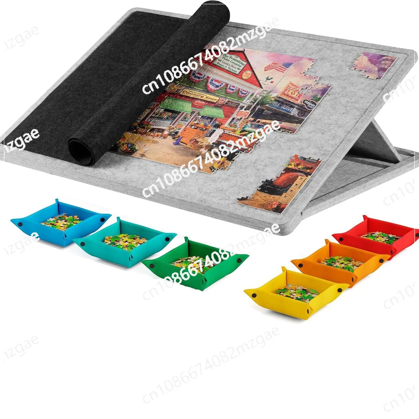 

New Tilt Puzzle Table with Stand Dust Cover 6 Drawer Portable Puzzle Table Puzzle Board