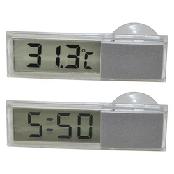 LCD Display Digital Car Clock / Thermometer Temperature Meter Gauge Automotive Mini Clock with Sucker