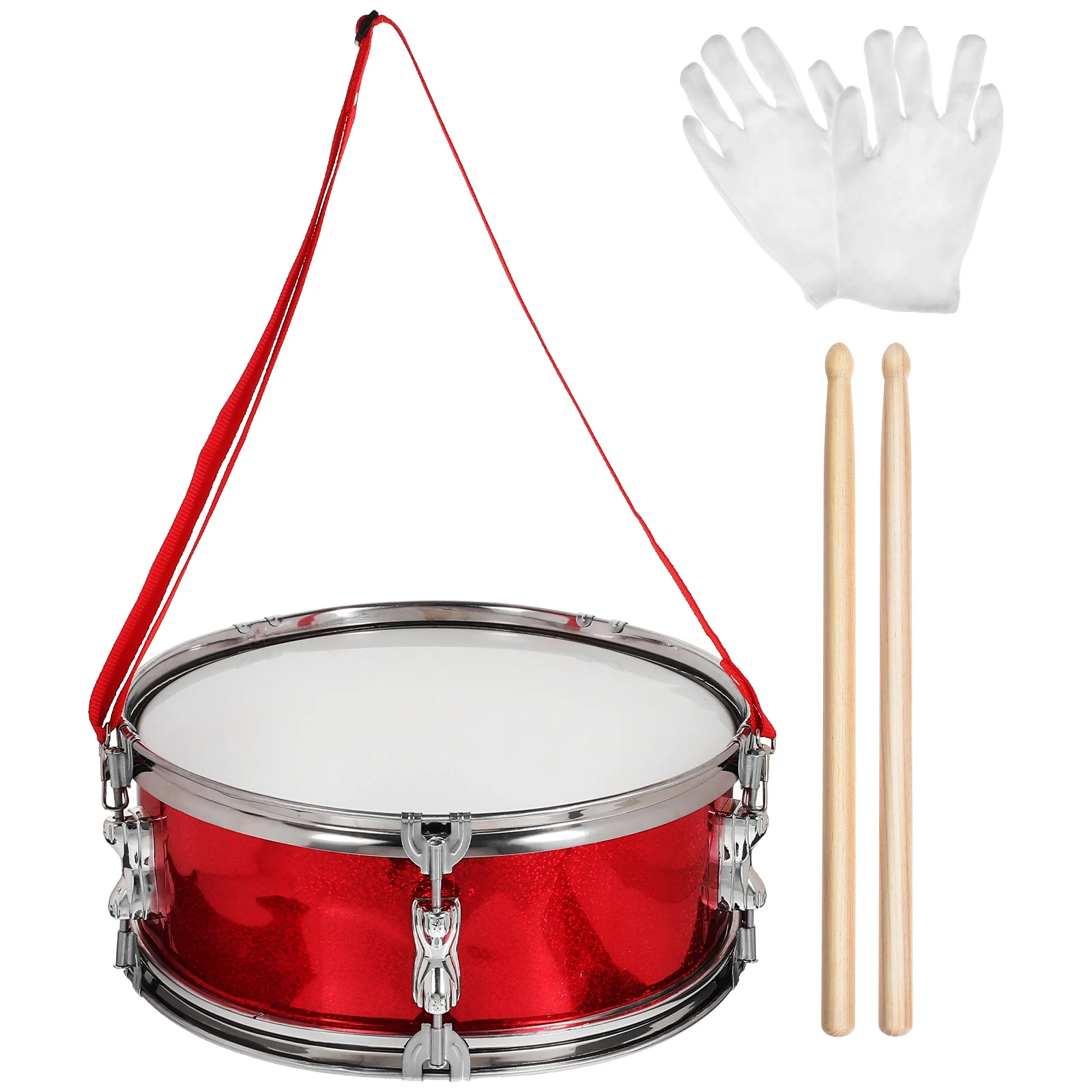 Marching Drum Set Snare Drum Kid Drum Musical Instrument with Drumsticks Drum Belt and Ceremonial Gloves