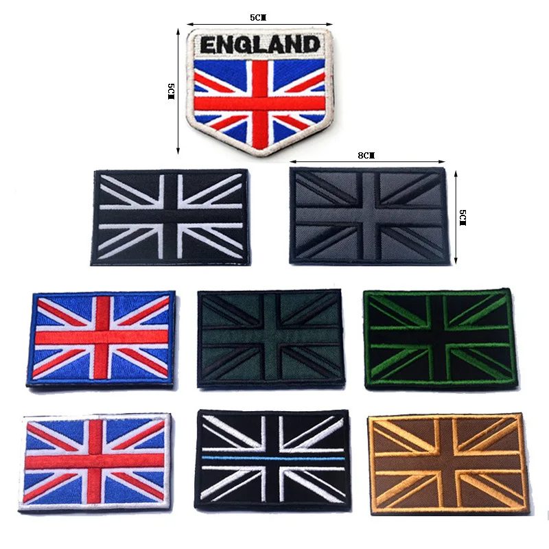 UK British Patch Armband Embroidery Hook and Loop Cloth Mark Morale Firm Kewei Cloth Flag Embroidered Patch for Clothing Sewing