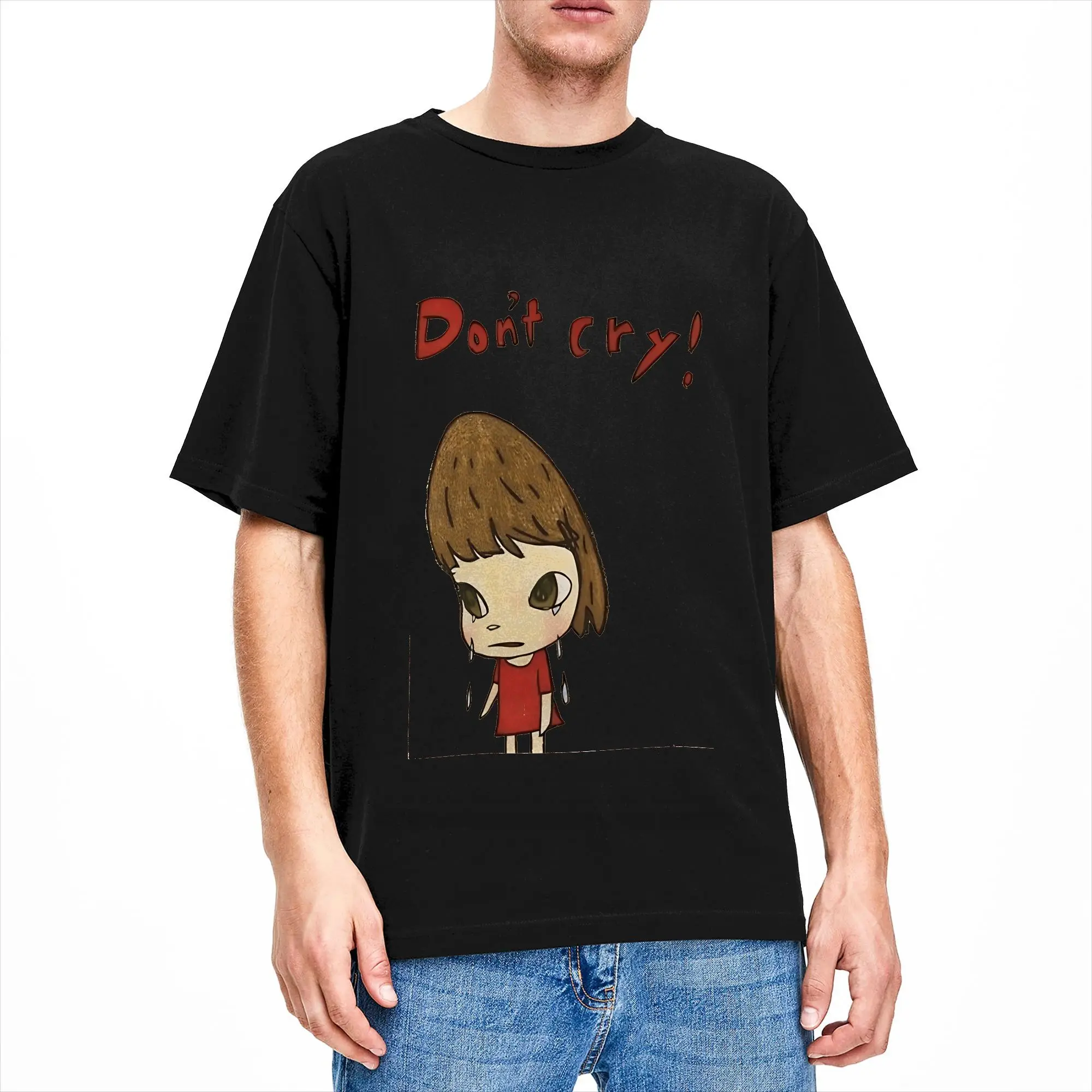 Yoshimoto nara Don't Cry T Shirt Summer  100 Cotton T Shirts For Couple Trending Print Tee Shirt Short Sleeve Y2K Funny Top Tees