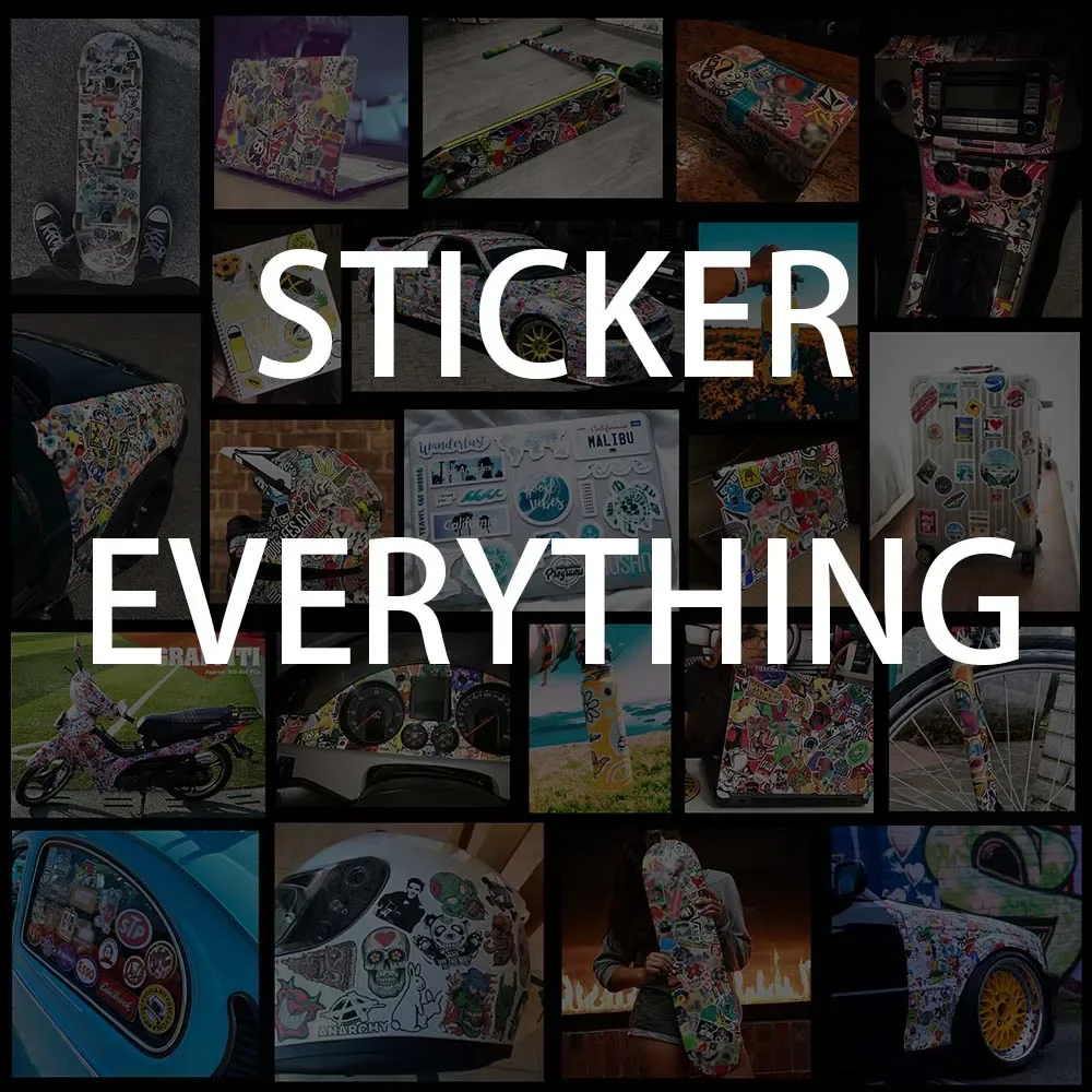 50pcs Cool Classic Random Stickers Car Motorcycle Scooter Car Bike Luggage Phone Skateboard Sticker Bomb Sticker for Kids Gift