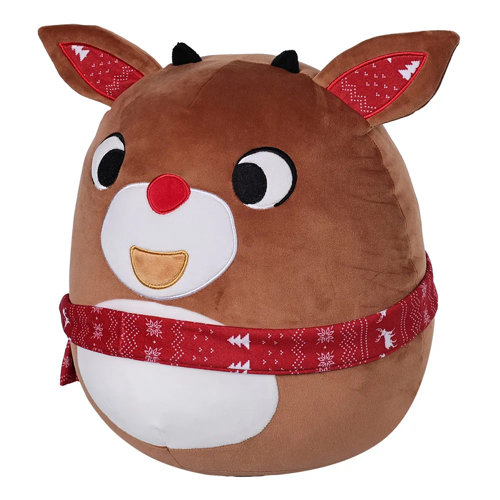 Oreiller en peluche de cerf de wapiti de Noël, mascotte en peluche douce et mignonne, accessoires de décoration d'Halloween, cadeau de dessin animé pour la maison, cadeau d'anniversaire pour les enfants