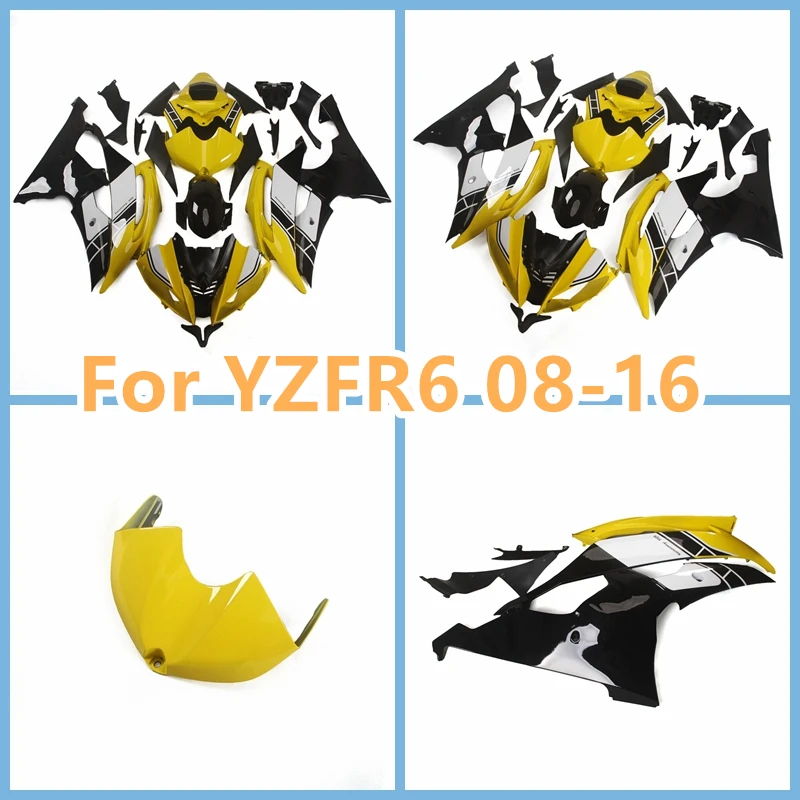 Kit de carenagem adequado para yamaha 2008-2009-2010 yzfr6 2012 ~ 2016 conjunto de carroceria injeção fosca 60o aniversário amarelo preto personalizado grátis