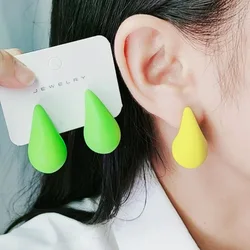 Chic Exaggerate Big Multicolour Waterdrop Earrings for Women Girl Teardrop Statement Fat Chunky Rainbow Neon Enamel Earrings