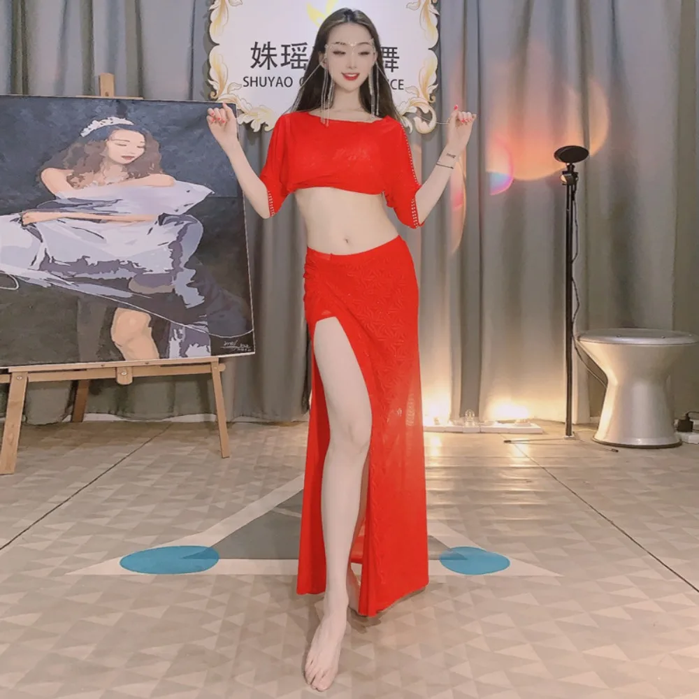 2025 Summer - Autumn New Belly Dance Practice Costume - Water Gauze Set for Oriental Dance Performances