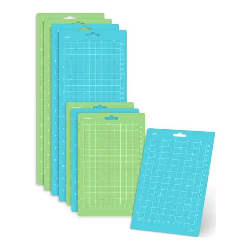 

Горячая новинка: Набор из 8 клейких ковриков для резки (4,5x12 дюймов + 4,5x6,5 дюймов), синий с легким захватом/зеленый стандартный захват, для рукоделия.