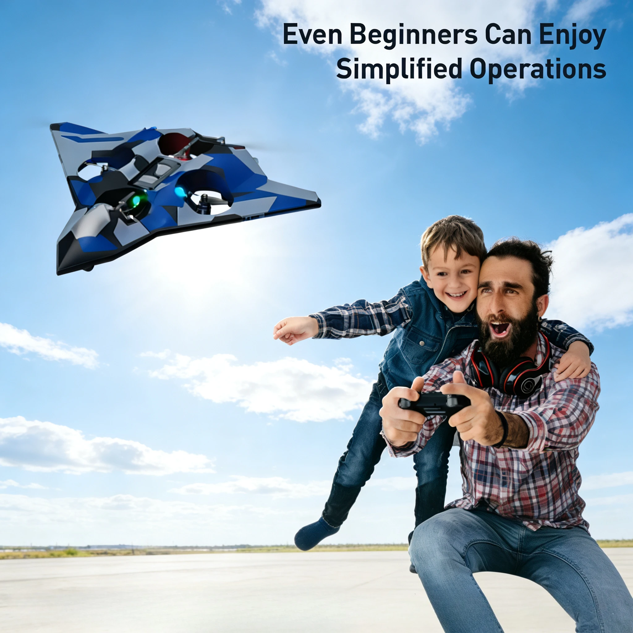 

RC LED Stunt Glider – 2.4G 360° Rolling EPP Foam Fighter Plane | Flying Toy