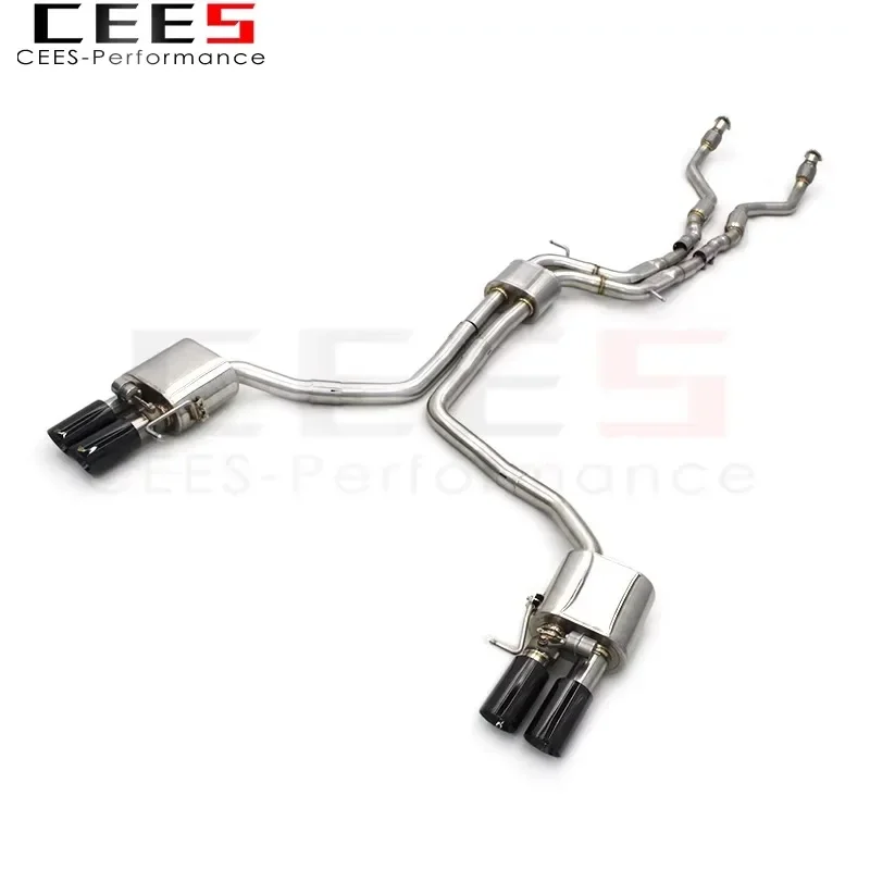 أنابيب عادم cees Catback لأودي S4/S5 B8/B8.5 3.0T 2013-2019 نظام عادم Valvetronic عالي الأداء من الفولاذ المقاوم للصدأ