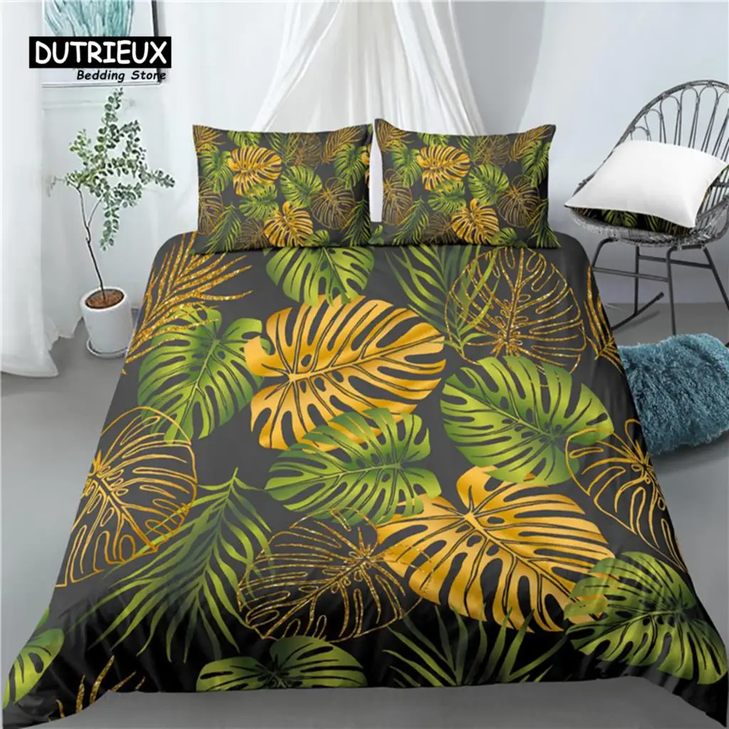 

Home Living Luxury 3D Leaves Print 2/3Pcs Comfortable Duvet Cover PillowCase Bedding Sets EU/US/AU Size