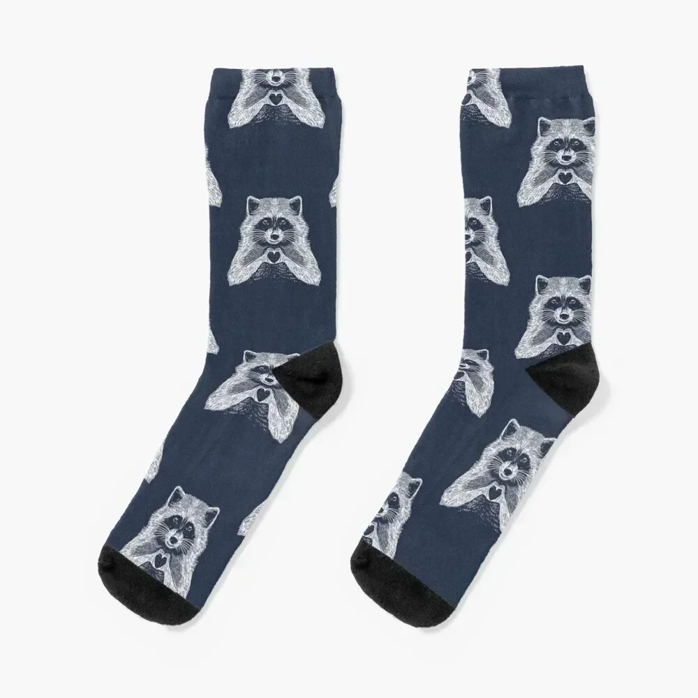 

Love Raccoon - Animal Theme Design Suitable for Men and Women Socks Christmas hiphop retro christmass gift Socks Girl Men's