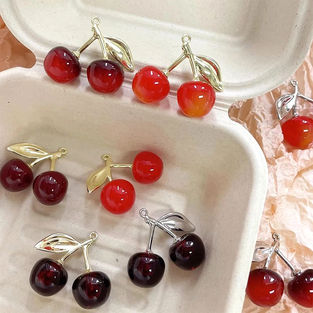 

3 шт. кулон с имитацией вишни из сплава «сделай сам», модные ювелирные изделия, ожерелье, браслет, одежда, аксессуары для багажа, материалы