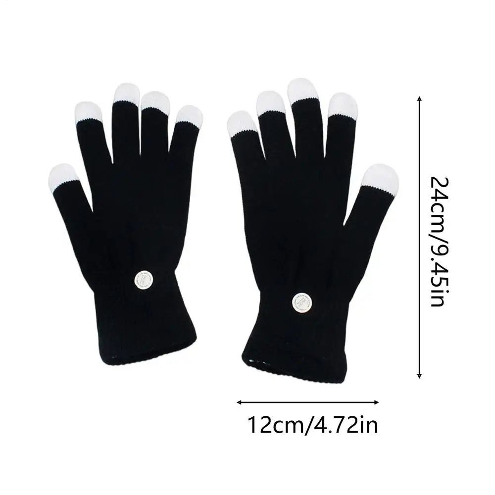 Modische Party-LED-Rave-Blitzhandschuhe mit 7 Modi, leuchtende Fingerspitzen, Beleuchtung, Schwarz, Neu, für Feiertage – Detail 11