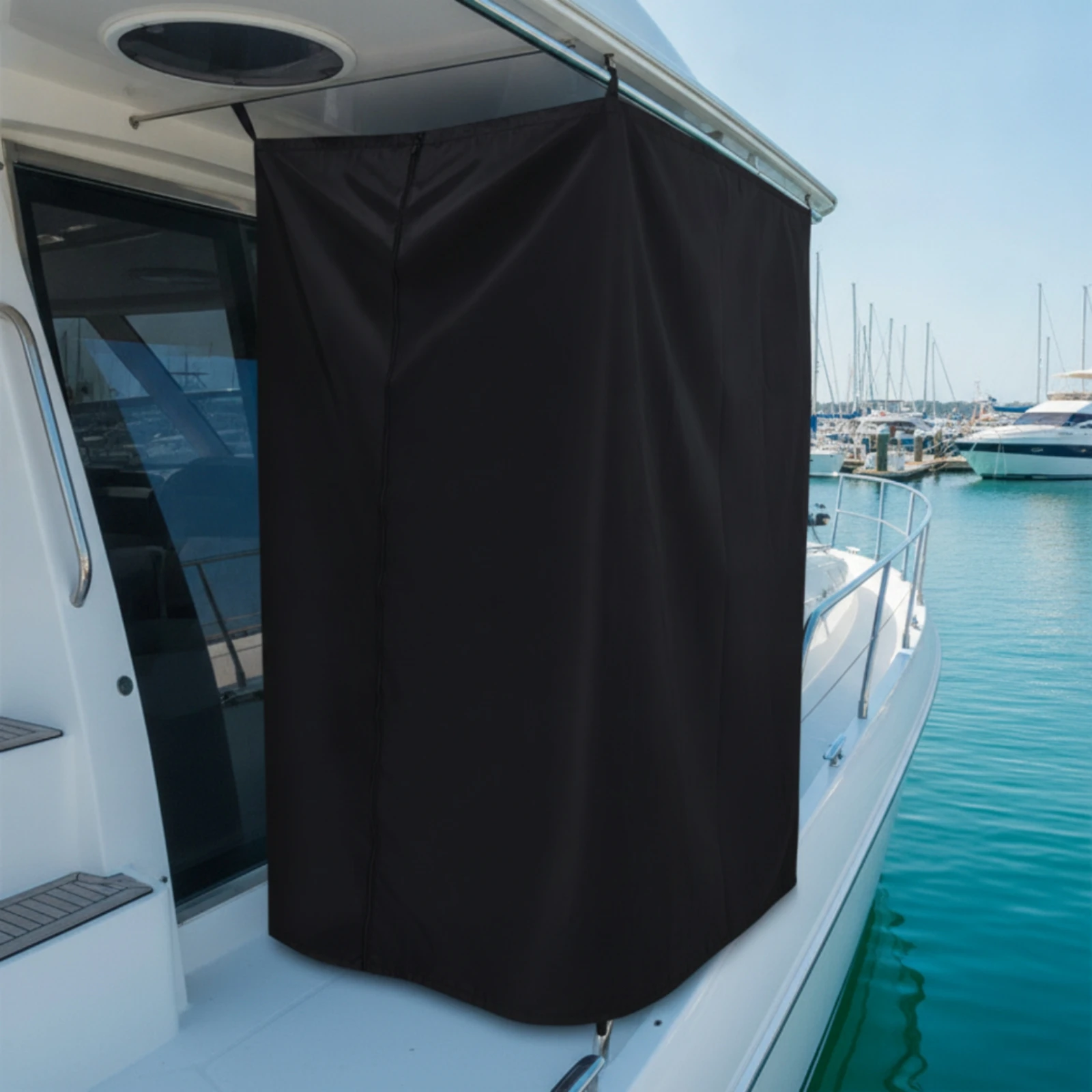 Hanging Privacy Curtain Opaque Boat Changing Curtain Hanging Privacy Enclosure Private Foldable for Boaters