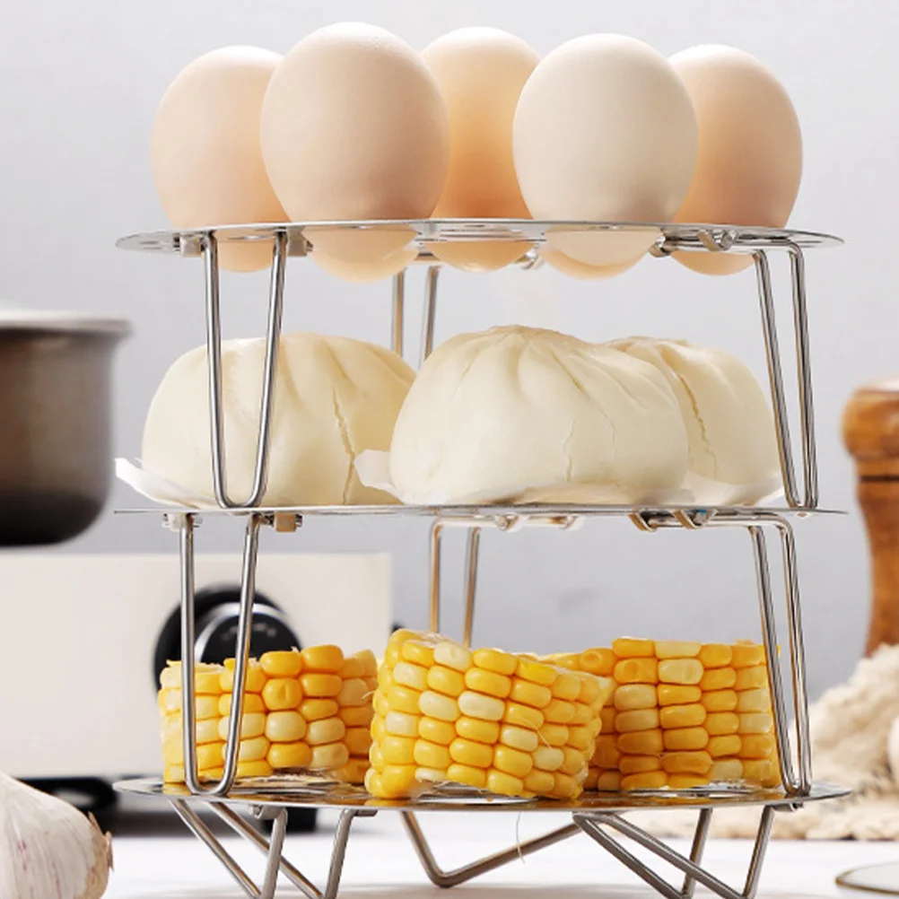 

Steel Steaming Rack 24Cm Round For Pot Pot Steamer Insert Vegetable Egg Fish Steamer Basket Kitchen Accessory