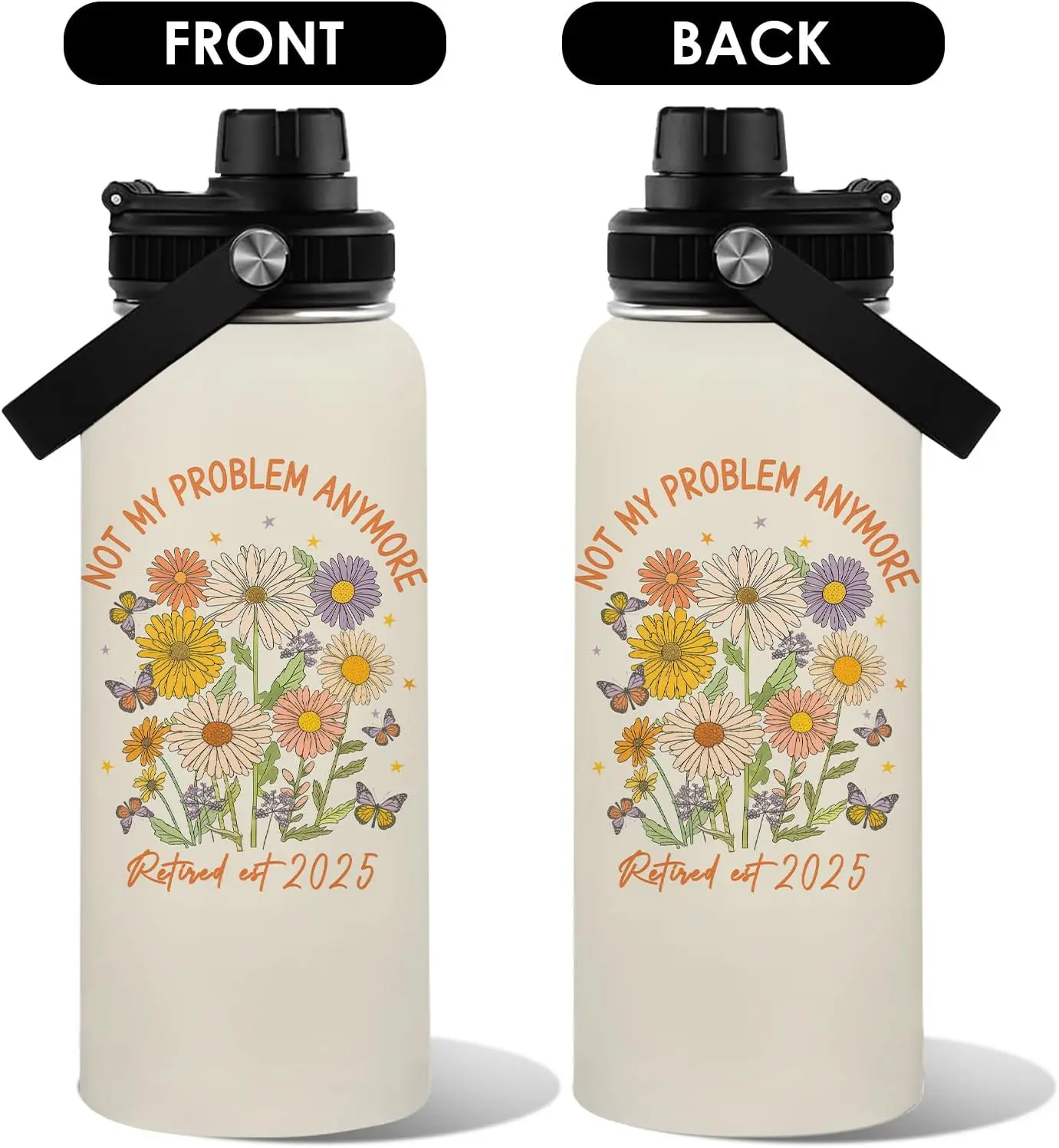 هدية التقاعد للمرأة 2025 - هدايا التقاعد المضحكة لترك زميل العمل، ليس مشكلتي بعد الآن كوب زجاجة ماء 32 أونصة،