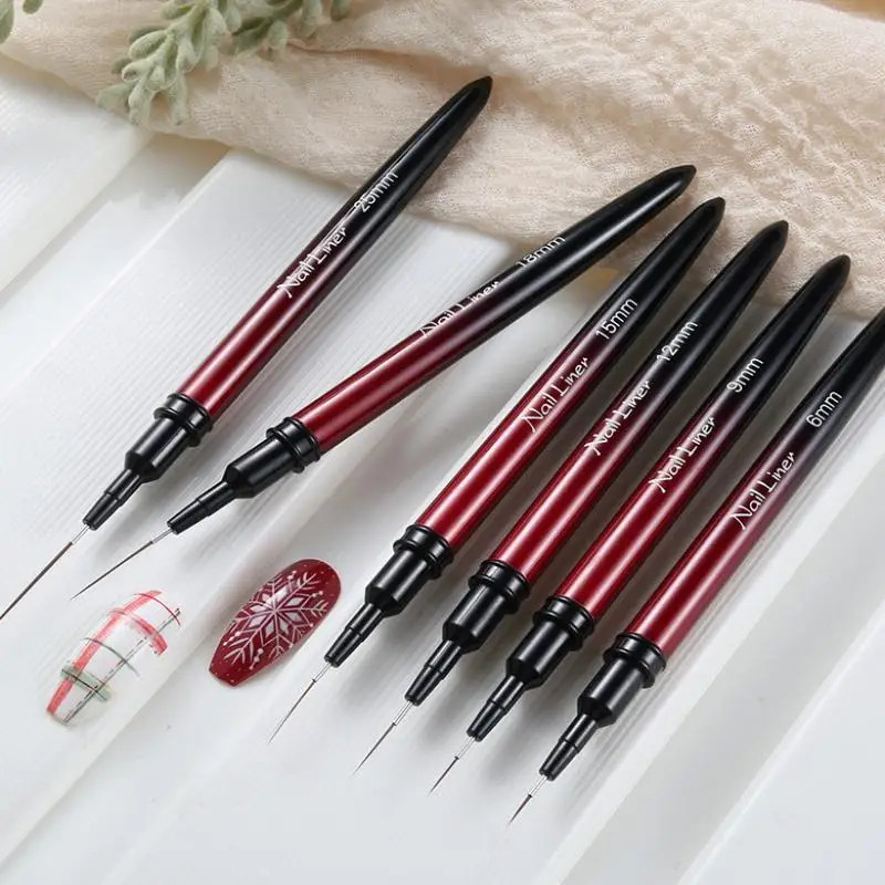 1 pçs pincéis de forro de arte do prego gel escova de unhas gel polonês pintura escova desenho arte do prego design escova caneta