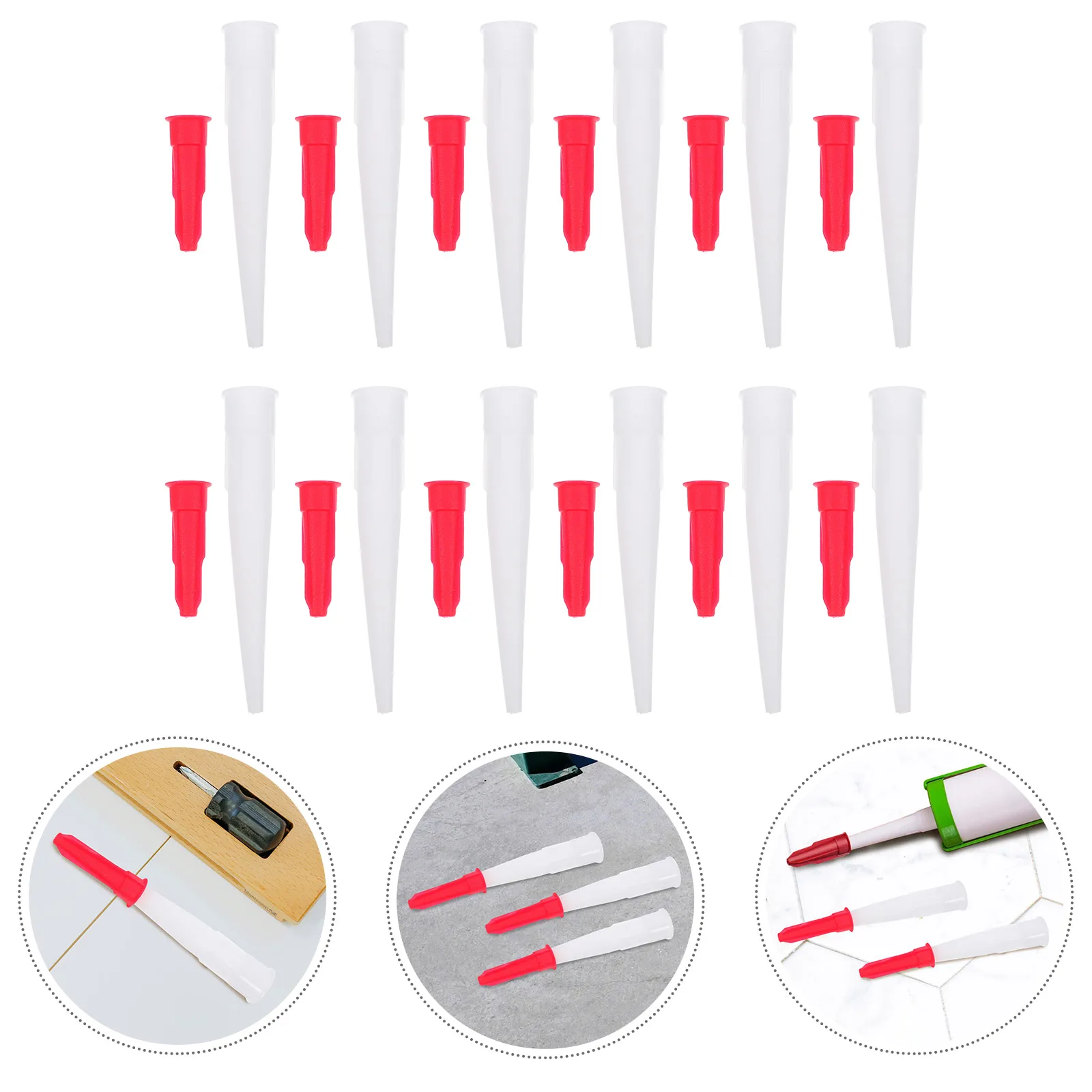 

12Set Caulk Nozzles Applicator Kit Rubber Tool for Windows Tiles Glass Professional Sealant Application Easy to Use