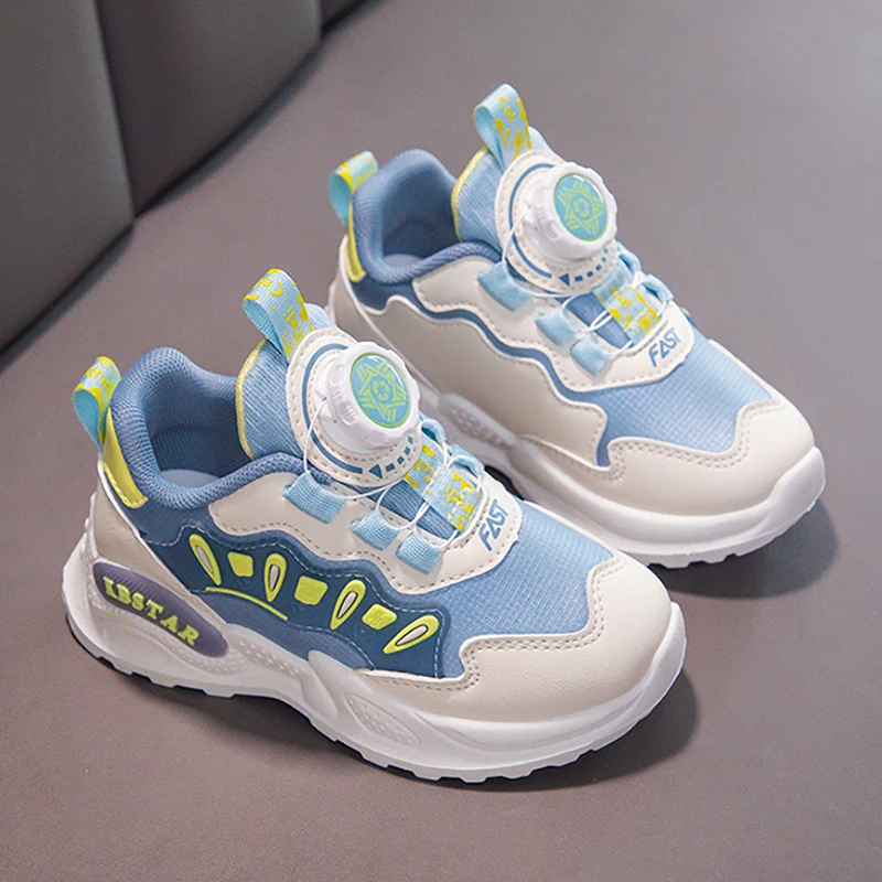

Autumn Sport Shoes For Children PU Leather Waterproof Teenager Kid's Sneakers Soft-soled Breathable Boy's Girl's Running Shoes