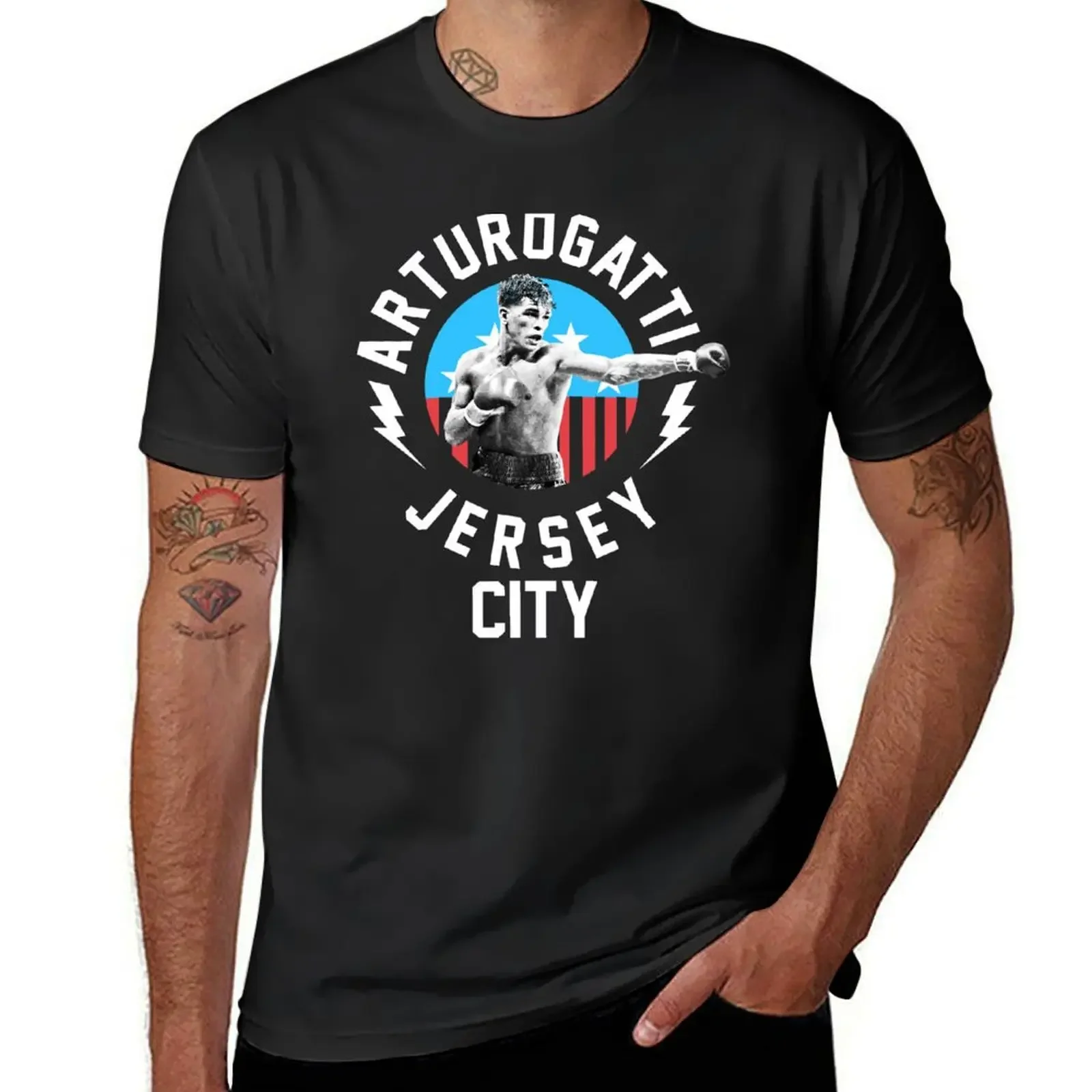 Camiseta Arturo Gatti Jersey City, camisetas de moda, top de verano, camisetas blancas de lujo para hombre