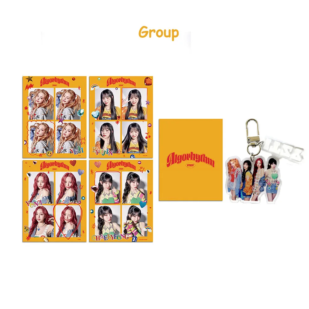 5 Pçs/set KPOP ITZY Algoritmo Álbum Photocards Chaveiro YEJI RYUJIN YUNA CHAERYEONG Membro Chaveiro Cartão Postal Fãs Coleção Presente