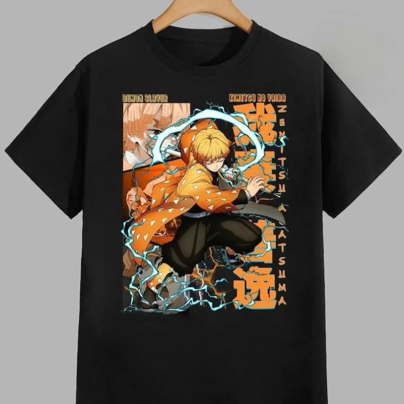 Dämon Slayer Agatsuma Zenitsu T Shirt Sommer Baumwolle Männer Frauen Top Streetwear Casual Trend Oversize Mode Kurzarm T-shirts