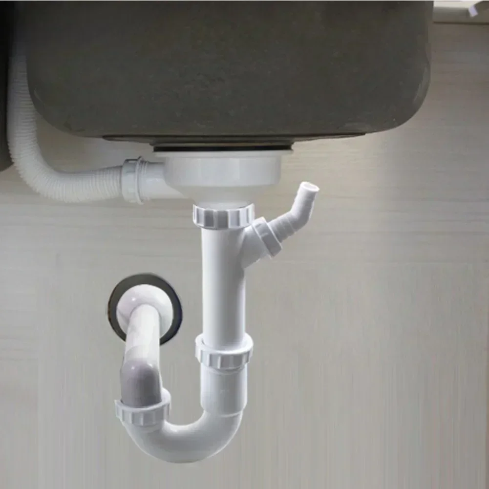 114mm Single Bowl Kitchen Sink Drain Pipe With U Bend Anti Scent Wall Drainage Pipe Or Connecting Dishwashers Water Purifiers