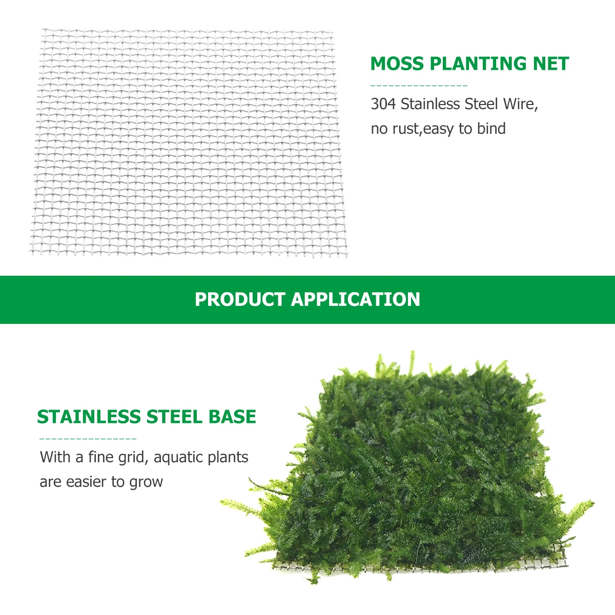 

Stainless Steel Wire Mesh Pad 304 Grade Aquarium Fixed Moss Met Grass Plant Net Decor Fish Tank Background DIY Art Square Pieces