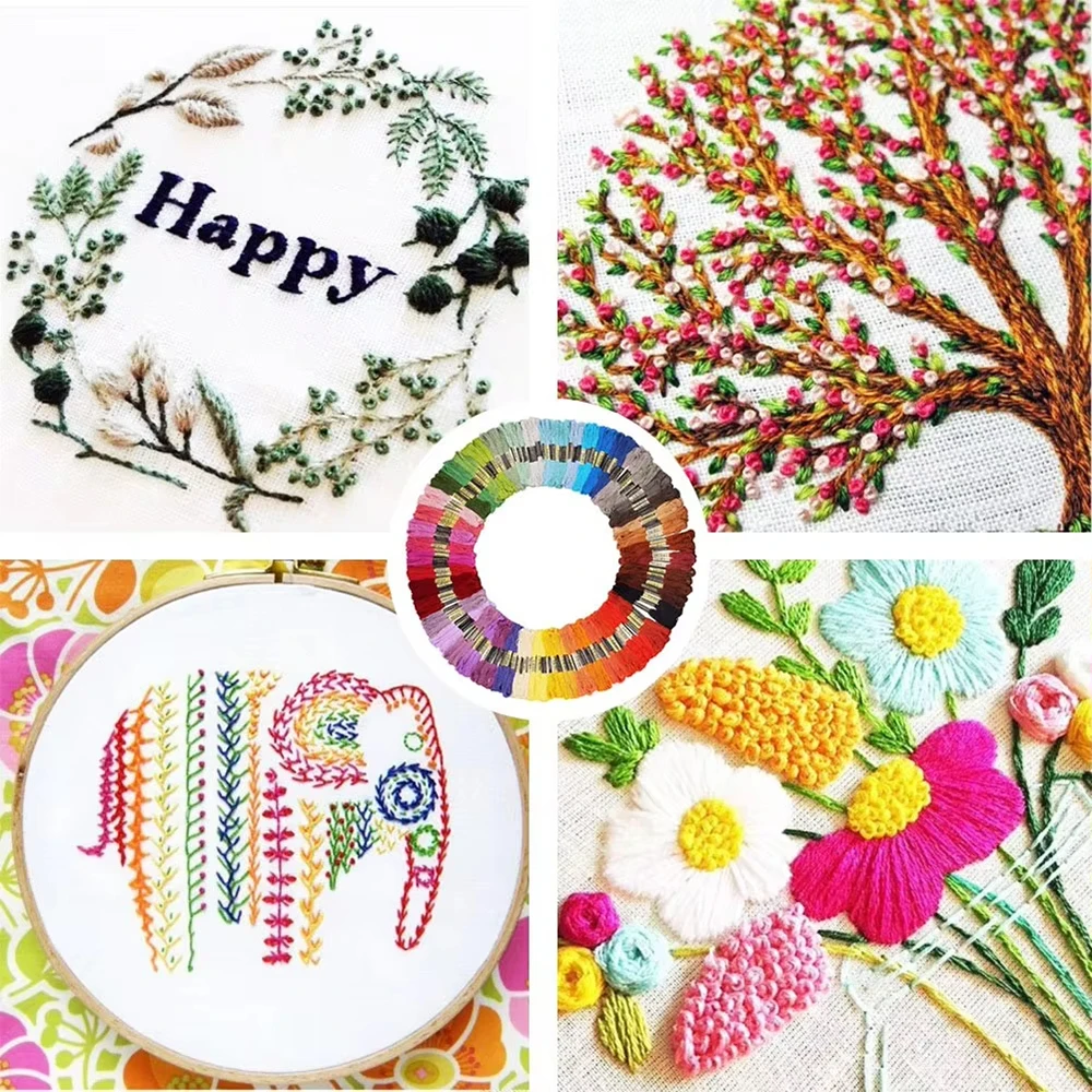 36/150/200 Colors Embroidery Floss Cotton Sewing Skeins Cross Stitch Floss Line for DIY Tools Making Bracelets Floss