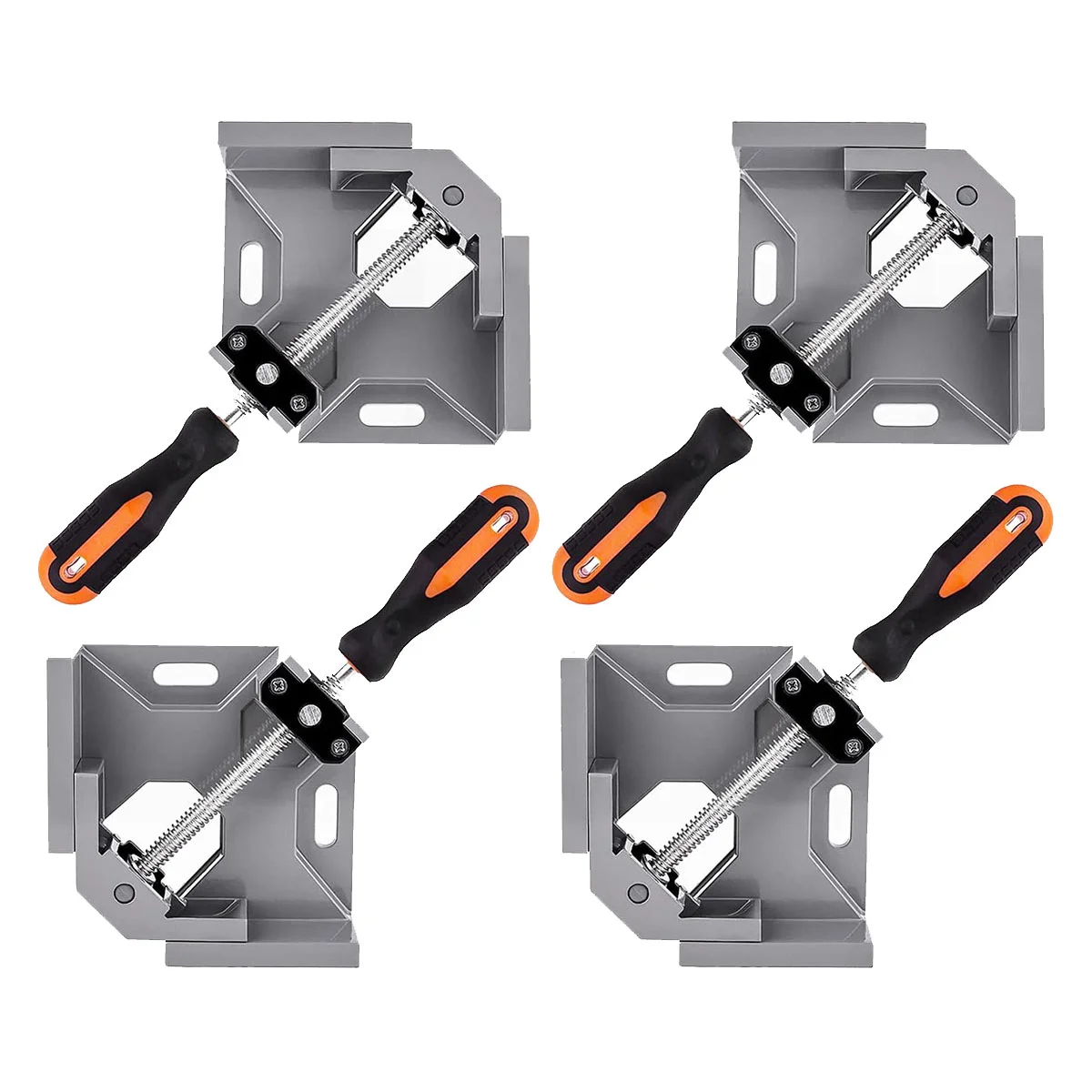 4Pcs Corner Clamp 90 Degree Wood Clamp for Woodworking, with Adjustable Swing Jaw Aluminum Alloy Frame Clamp for Welding