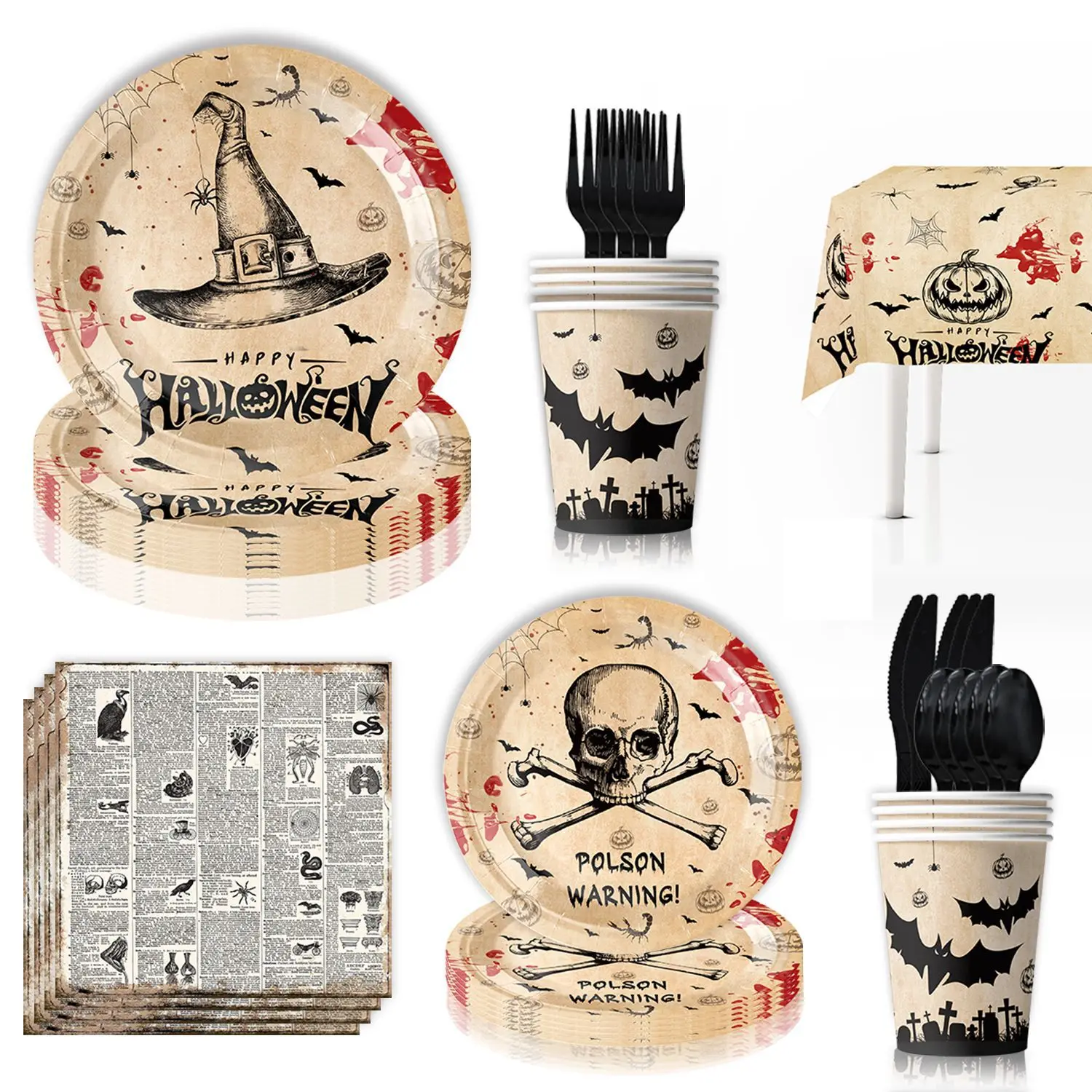 Disney Halloween The Nightmare Before Christmas Party Decoration Disposable Tableware Paper Cups Plates Napkin Tablecloth Banner