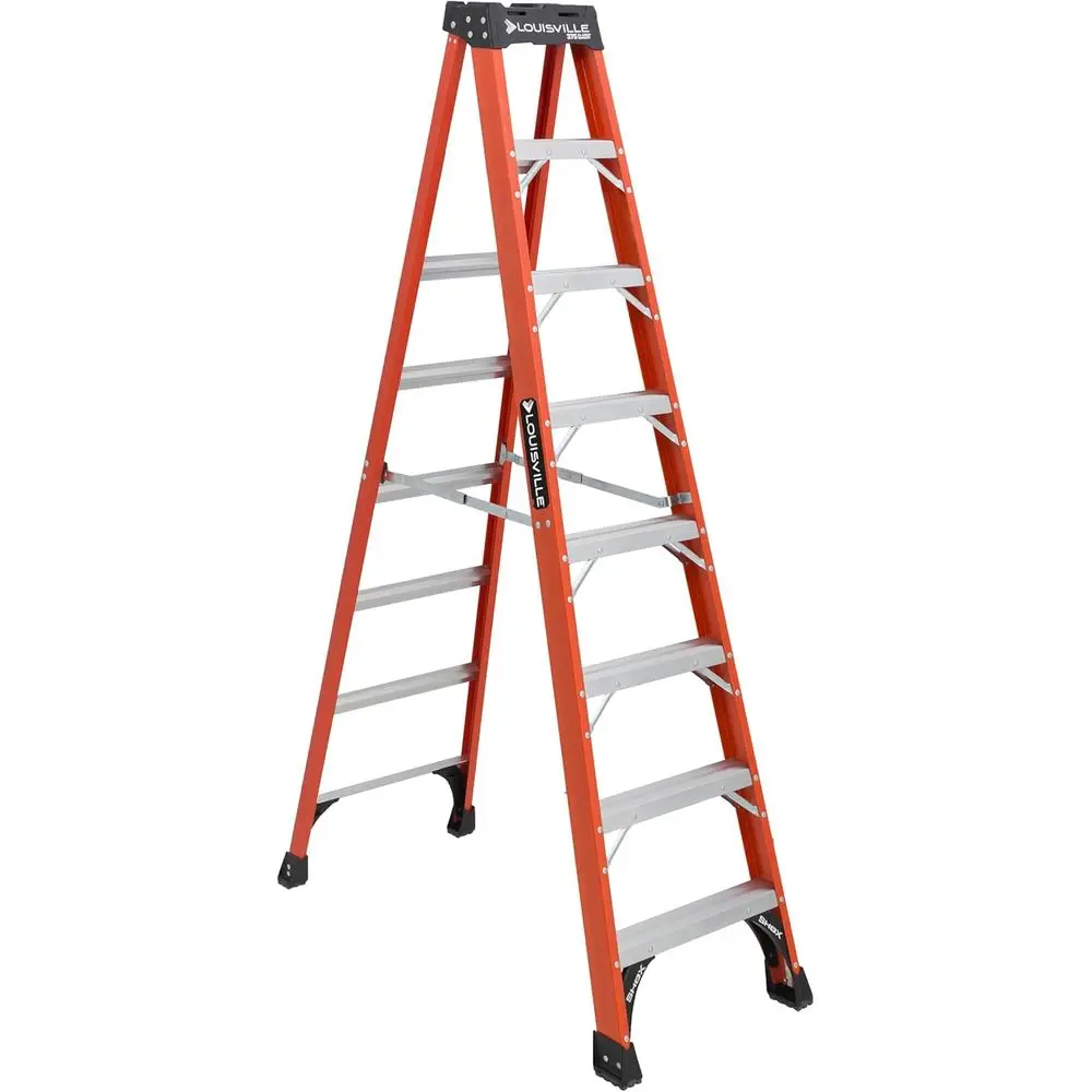 Fiberglass Step Ladder, 375 lbs Load Capacity, Type IAA, S1408HD