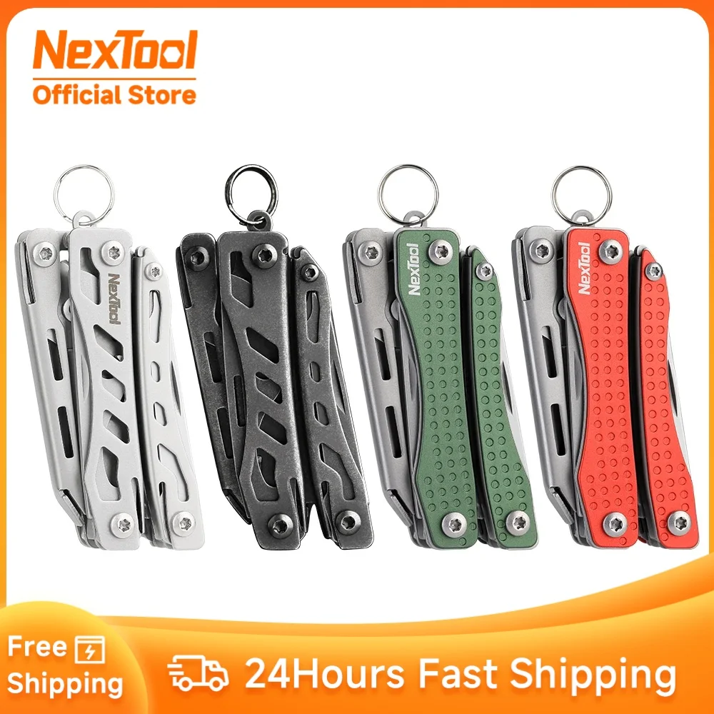 NexTool Mini flagowy czerwony/zielony 10 w 1 wielofunkcyjne składane narzędzie ręczne EDC śrubokręt Mini szczypce otwieracz do butelek na zewnątrz