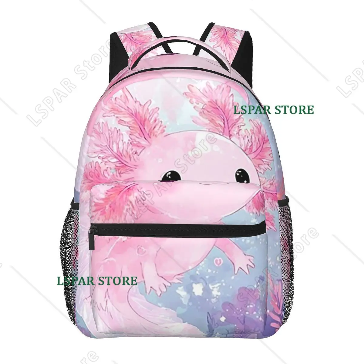 

Cute Cartoon Axolotl In Coral Reef Student Backpack School Bag Hiking Travel Daypack for Boys Girls Bookbag Shoulder Bags
