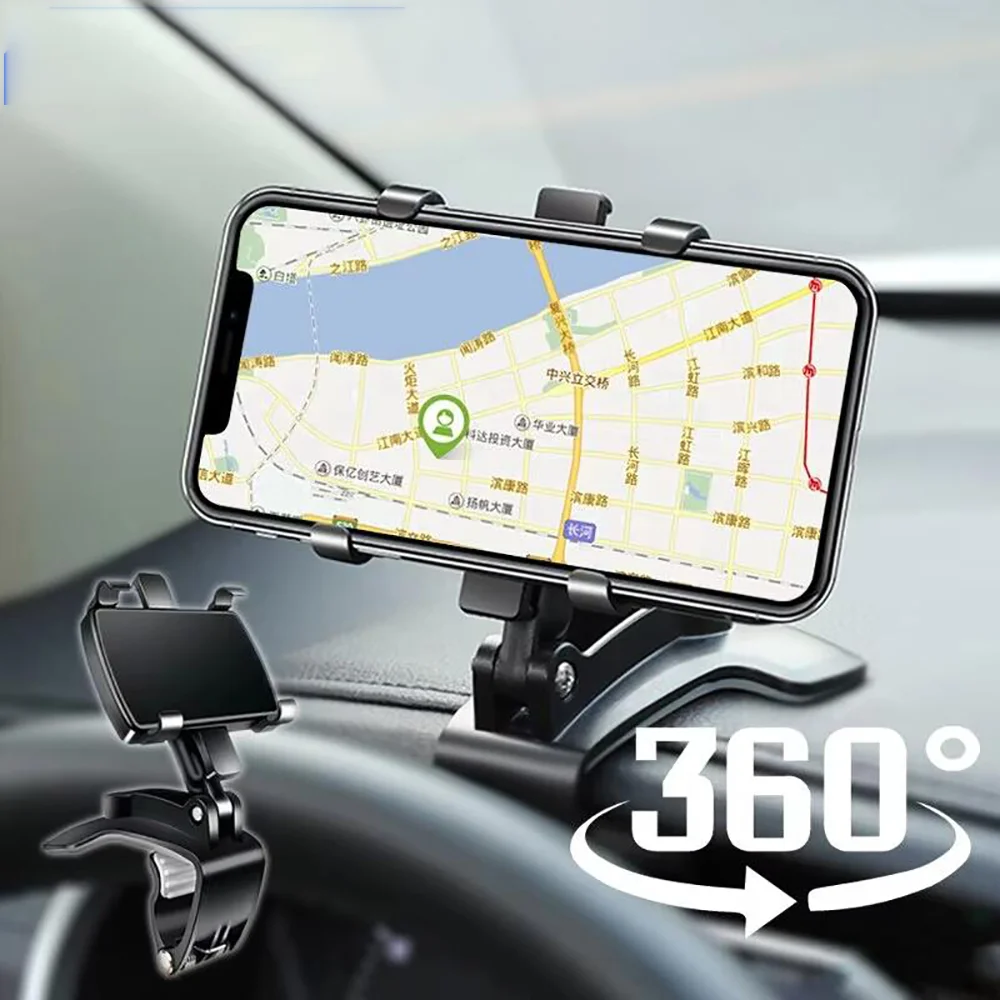 Armaturenbrett-Autotelefonhalter, 360-Grad-Drehung, Telefonhalterung mit Gummigreifer, universelle Auto-Smartphone-Halterung für die Navigation