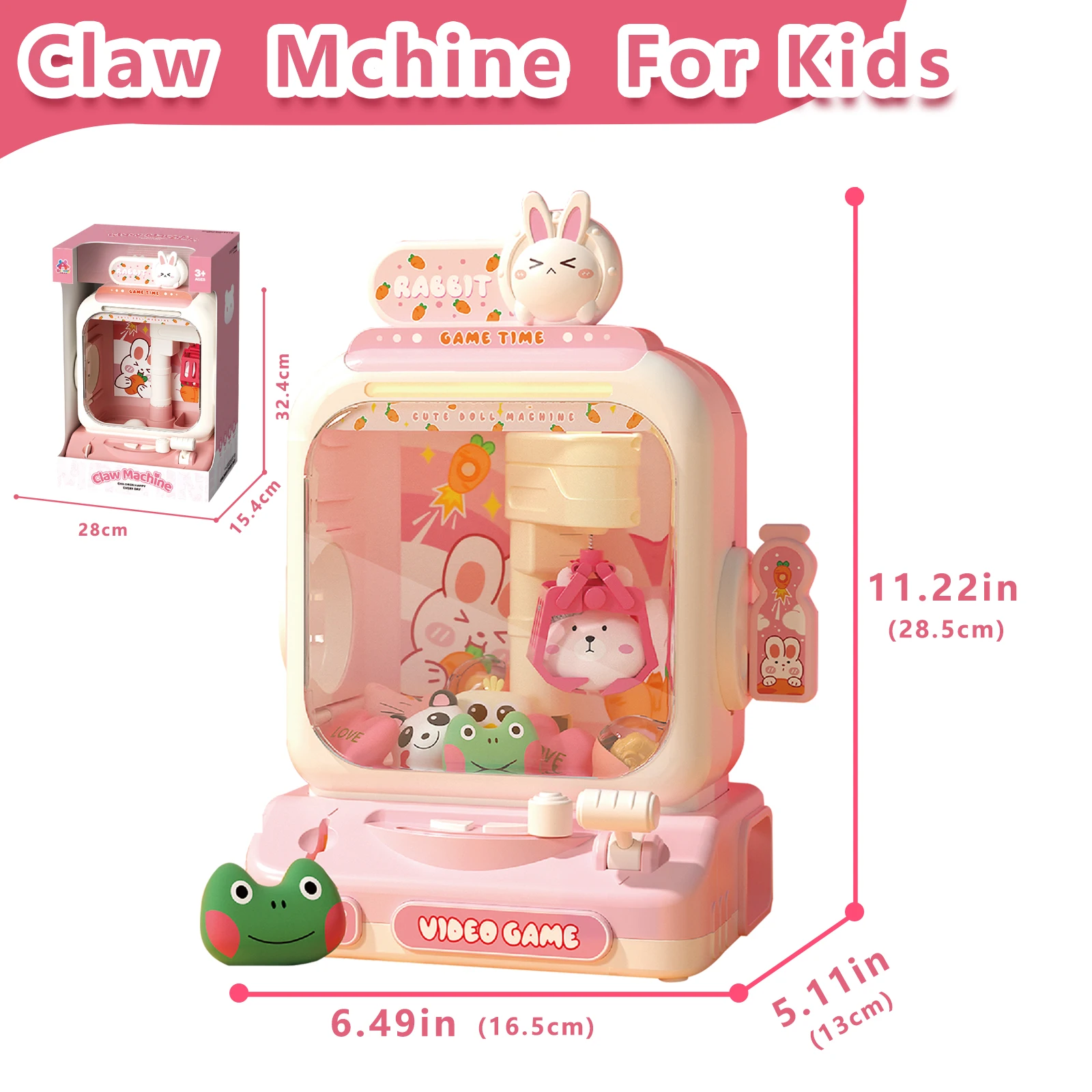 Mini Claw Machine Electronic Dispenser Arcade Game Candy Crane Game Capsule Toy Doll Adjustable Sounds And Music Gifts For Girls