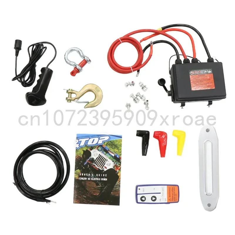 12V 13000lb Electric Winch,Synthetic Rope ATV UTV Winch with Mounting Bracket/Wireless Remote Control for Towing