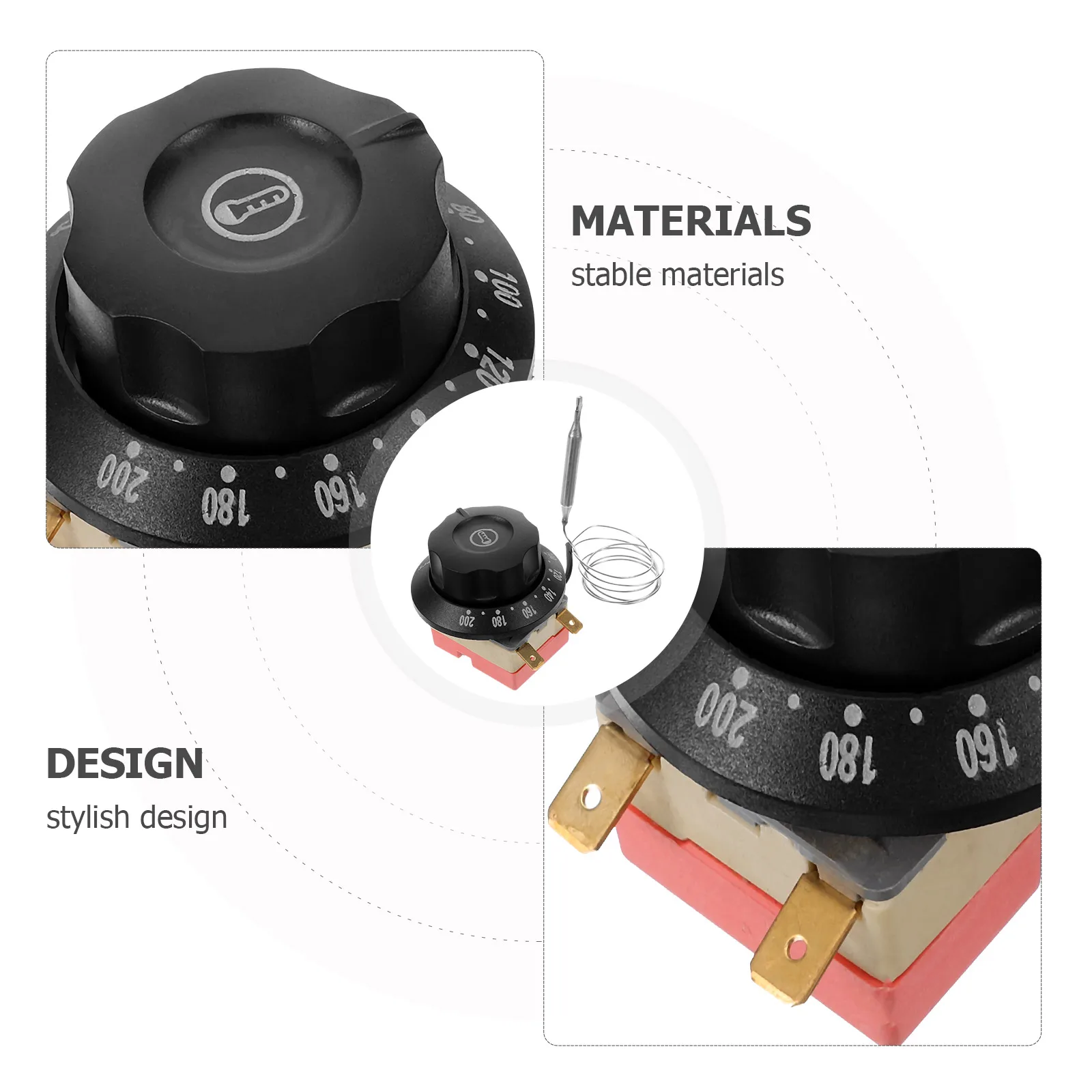 Thermal Control Thermostat Knob Replacement Temperature Controller Air Fryer Oven for Range