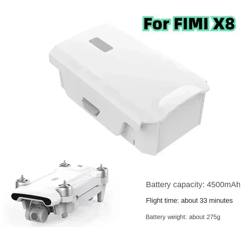 Bateria inteligente para drone, 11.4v, 4500mah, para fimi x8 se 2022 v2 com 33 minutos de tempo de vôo para acessórios de drone x8se 18650.00