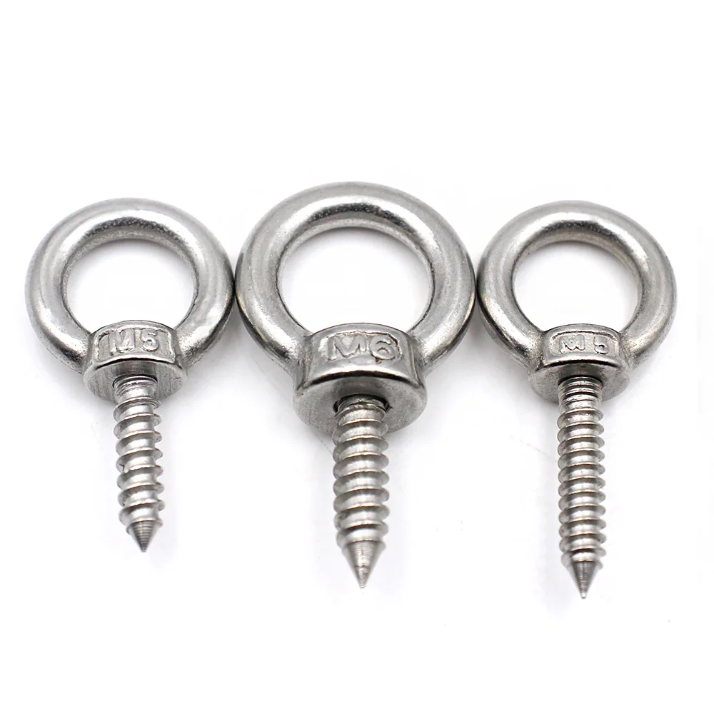 304 Stainless Steel Eye Screws Self Tapping Wood Screws Eye Hook Ring Screws Hanging Hooks Fasteners M4 M5 M6 M8 M10 M12