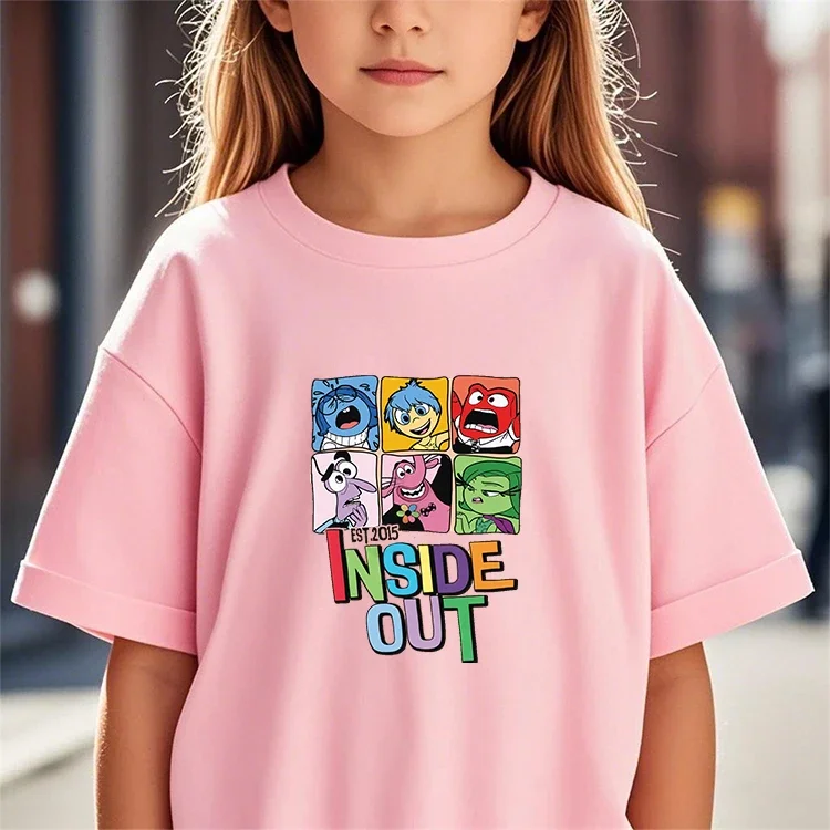 

Boys Girls Summer Cute Crew Neck Tshirt Inside Out 3-14Y Kawaii Street Cartoon Hot Outdoor Casual Trendy
