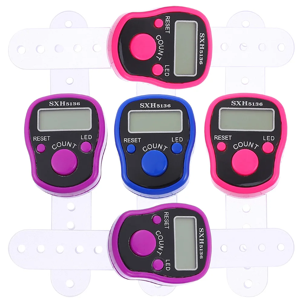 5 Pcs Counters Hand Finger Clicker Handheld 1070X300X150CM Resettable Electronic Digital Colorful Tally