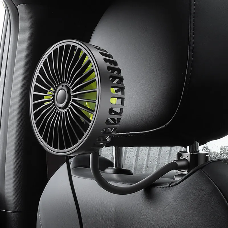 For Car Rear Seat Mini Fan, USB Port, 12V/24V Universal, Vehicle Cooling Fan for Heat Dissipation