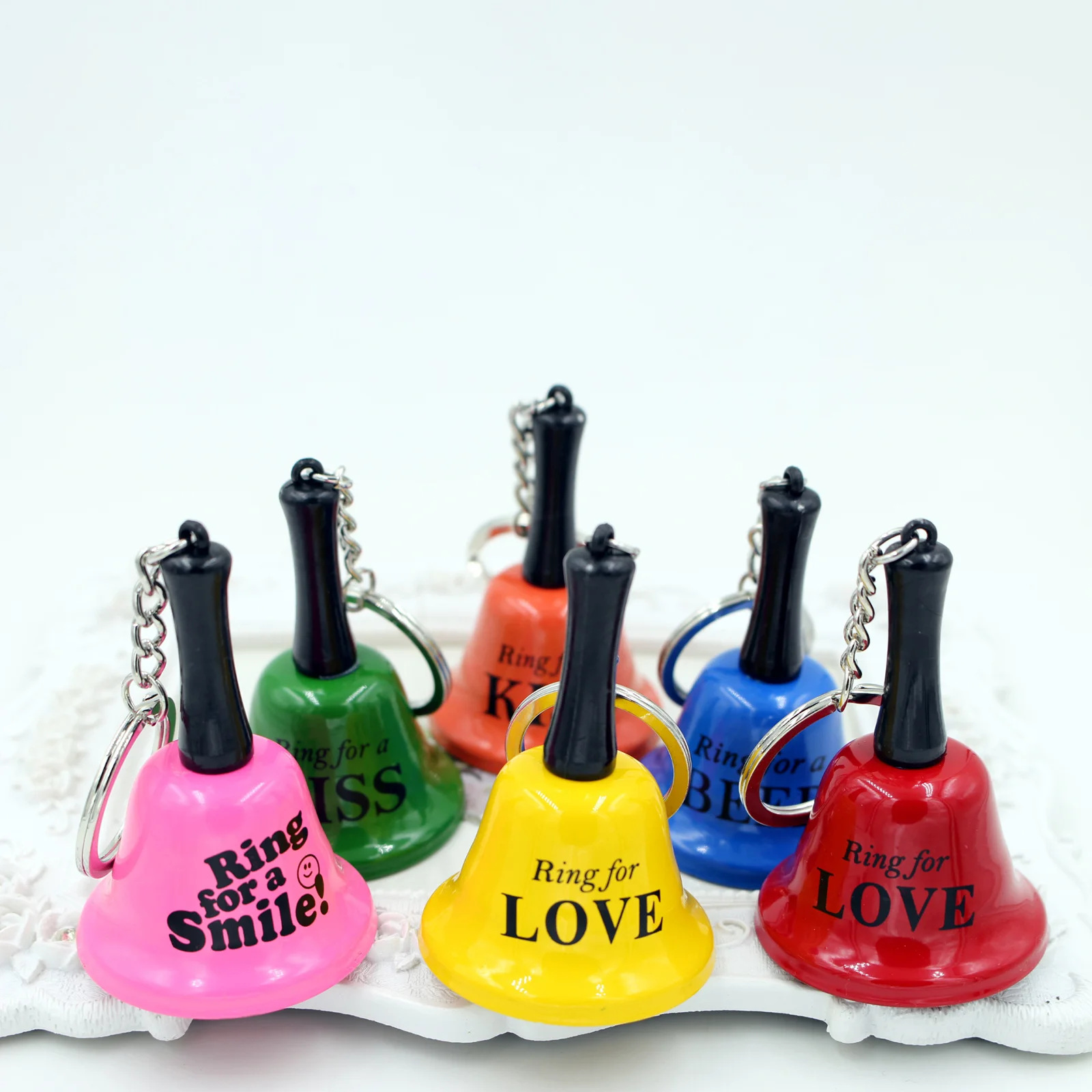 5 Pcs Bell Keychain Creative Metal Pendant Material Term Use Suitable Gift Family Compact Lightweight Different