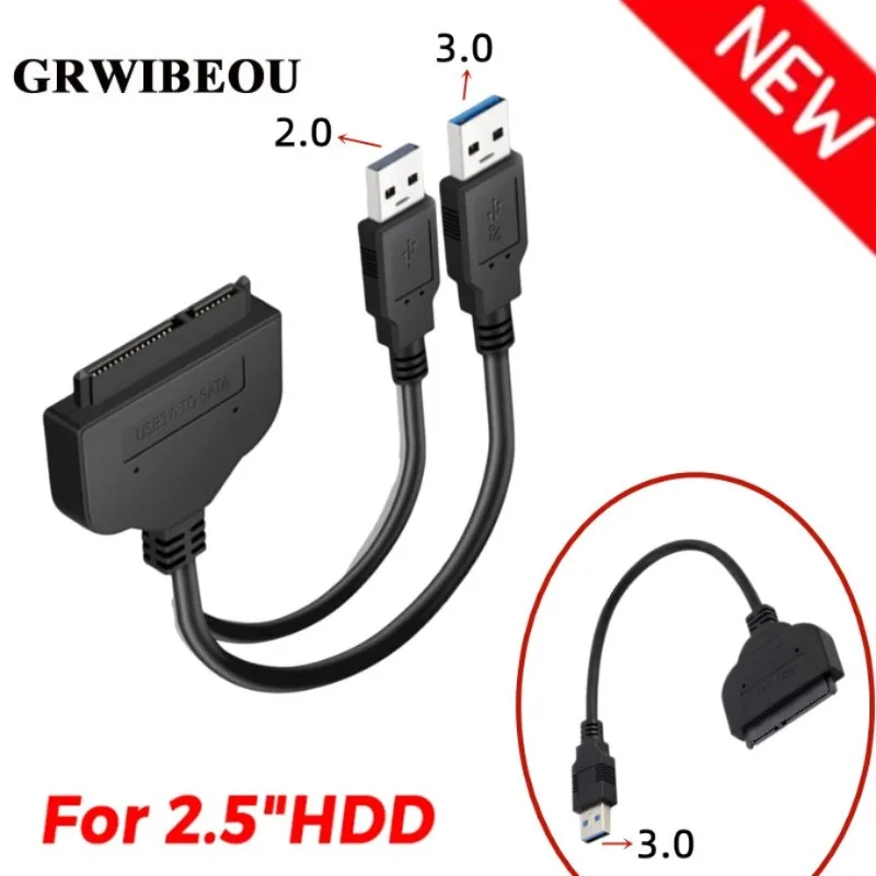 Kabel GRWIBEOU USB 22PinSATA, adapter SATA na USB 3.0 i 2.0, złącza obsługujące dyski SSD i HDD 2,5 cala, adapter SATA na USB