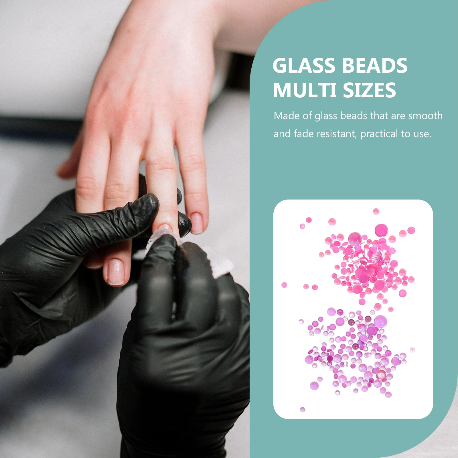 

9 Boxes Candy Glass Nail Beads Smooth Fade Resistant Perfect for Nail Art Acrylic Nails DIY Crafts Charms