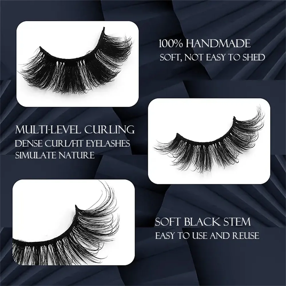 20 Pairs False Lashes 3D Mink Lashes Fluffy Dramatic Thick Volume Eyelashes Natural Lashes Fake Lashes Makeup