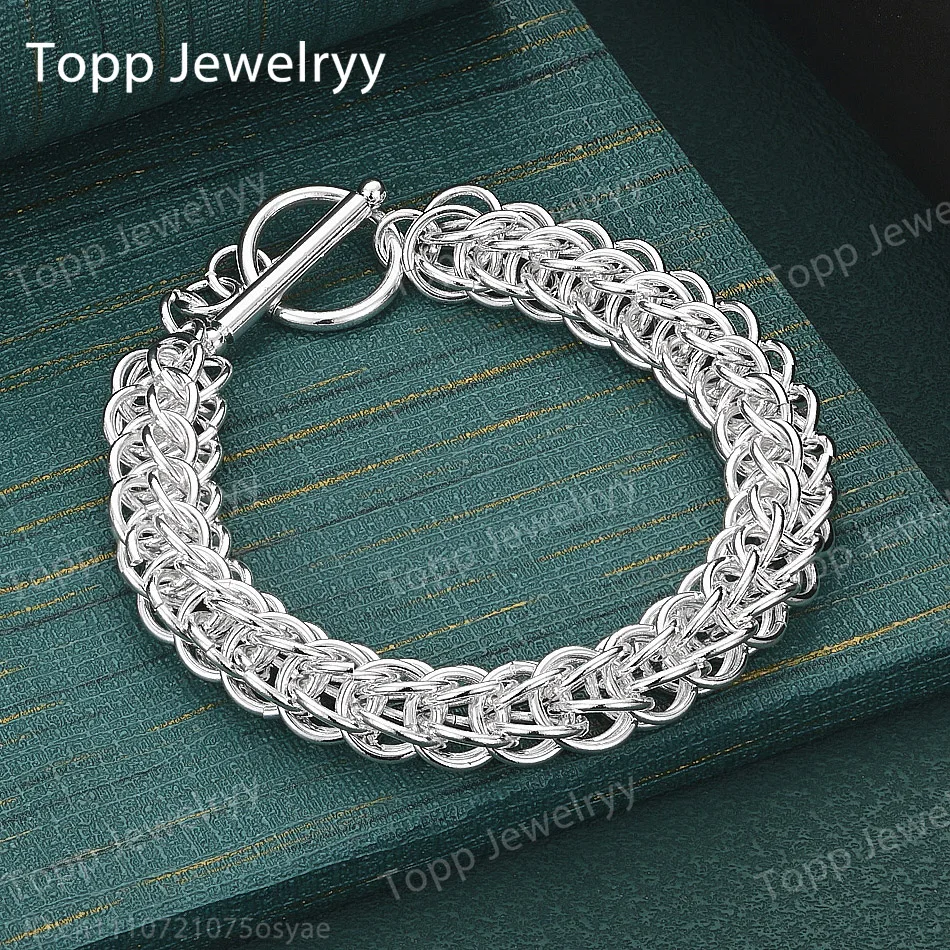 925 Sterling Silver Fine Braided Braided Multi-Loop Bracelet Men Women Fashion Party Favor Wedding Accessories