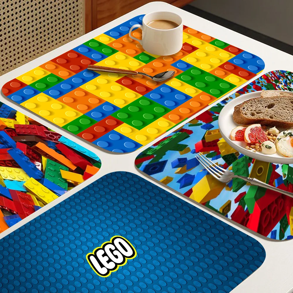 Geometry Interesting Puzzles Printed Dish Drying Mat Super Absorbent Coffee Drain Pad Tableware Quick Dry Rug Kitchen Placemat